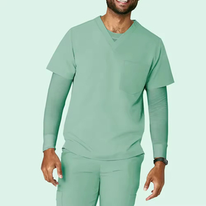 Camiseta Médica Unisex de Manga Larga con Cuello Redondo, Cómoda, Personalizable, Elástica, Suave, de Alta Calidad, en Tejido de Lana Peinada - Product Image 4