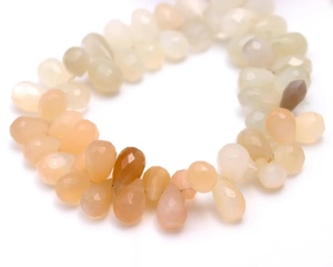 La mejor calidad, cuentas de Briolette facetadas de piedra lunar múltiple Natural pulida suave para joyería personalizada, cuentas de piedras preciosas reales - Product Image 4