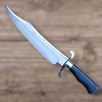 Handgemachtes D2 Stahl Big Size Bowie Messer mit Ledersc heide, Jagdmesser mit Holzgriff und Stahls chutz Ideal für Bush craft,