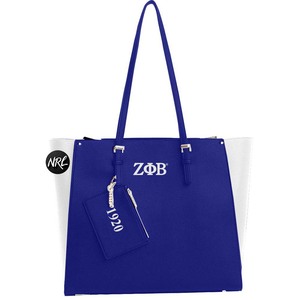 Zeta <span class=keywords><strong>phi</strong></span> Beta Hy Lạp thư thêu in Emboss Chất lượng cao vải cotton sang trọng Túi Xách Tote túi cho mùa hè du lịch - Product Image 2