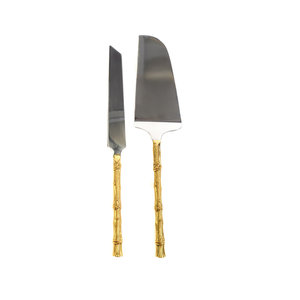 Hot Sale Metal Bamboo Shaped Handle Cake Server & <b>Knife</b> Set With High Quality in Wholesale Price - Product Image 5