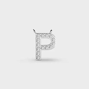 Pendentif Alphabet P Plaqué or Breloque diamant unisexe Plaqué or argent 18 carats Bijoux fins classiques pour un usage quotidien - Product Image 4
