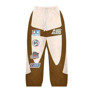 Ensemble de survêtement décontracté léger et écologique pour l'hiver, personnalisable, ample, avec fermeture éclair, pantalon évasé, broderie usée, sweat-shirt à capuche - Product Image 5