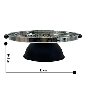 Support de service décoratif pour la maison en acier inoxydable enduit de poudre noire d'aspect admirable fournitures de service de gâteau de table - Product Image 2