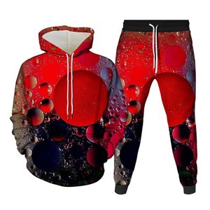 Vêtements de sport personnalisés Ensemble de jogging deux pièces pour hommes, survêtements à capuche décontractés 100% coton avec motif imprimé, vêtements d'entraînement - Product Image 4