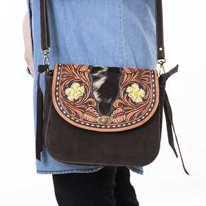 Nouveau design sac Western sac en cuir de bohème sac à main en cuir de vachette Western de créateur usiné à fleurs sac sculpté à la main au meilleur prix - Product Image 5