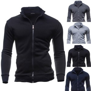 <b>Men's</b> Autumn Winter Hooded Fleece <b>Jacket</b> Stand Collar <b>Thin</b> Regular Fit Zip-up Reversible Windproof Contrast Color Outdoor OEM - Product Image 2