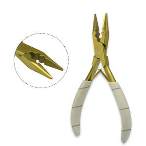 Gold Plated Stainless Steel <b>Needle</b> <b>Nose</b> <b>Pliers</b> Hair Extension Tools - Product Image 4