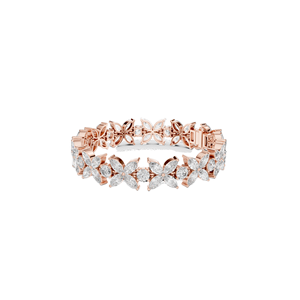 กำไลข้อมือเพชรทรงดอกไม้ 14.05 กะรัต เพชร CVD คุณภาพ VVS-VS-EF ทอง 18KT, 14KT, 10KT และเงิน 925  โมอิสซาไนต์ และเพชรทรงบริลเลียนท์ - Product Image 4