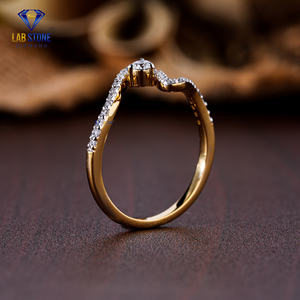 Lab-Stone Party Wear Bague en diamant 0.287 TDW Diamant taille ronde Or jaune Couleur EF-VS - Product Image 5