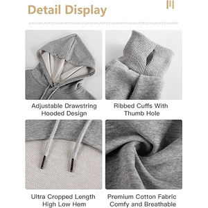 Sudadera Corta con Capucha para Mujer, Estilo Chic, Sexy, de Manga Larga, de Algodón, Ropa de Calle, Top Informal y Cómodo - Product Image 5