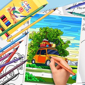 Crayons de couleur en plastique recyclé standard pour enfants, non toxiques, en vrac, de la Bview Art Factory, 12/18/24/36/48 couleurs - Product Image 4