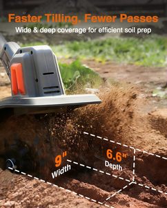 Cultivador Eléctrico Inalámbrico de 21V, Mini Cultivador de Jardín <span class=keywords><strong>con</strong></span> Batería de Iones de Litio, Cuchillas Ligeras de Acero al Manganeso OEM - Product Image 2