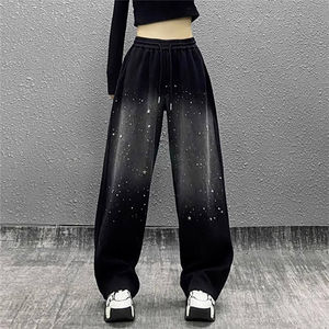 Impression bouffante personnalisée 100% coton Pantalon de survêtement vintage lourd lavé à l'acide Pantalon de survêtement uni en éponge française Pantalon pour homme - Product Image 3