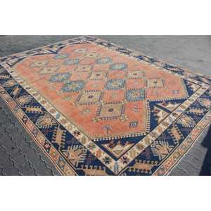 Alfombra Vintage de 9.6x13 pies, Alfombra Turca Extra Grande, Alfombra Oriental Azul de Lana - Product Image 2