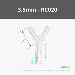 Raccords de tuyau en plastique PP de type droit/Y, translucides, en forme de pagode (2,5/3,5 mm), 5 pièces pour l'assemblage de tubes - Product Image 4