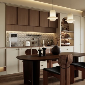 <span class=keywords><strong>Buffet</strong></span> de style crème minimaliste moderne, armoire de <span class=keywords><strong>salle</strong></span> à <span class=keywords><strong>manger</strong></span> et de salon en bois sur mesure de luxe pour toute la maison - Product Image 1
