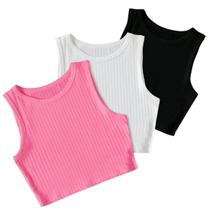 Loose Knitted Tank <b>Top</b> Women 100% Cotton Eco-Friendly Lightweight Breathable <b>Feathers</b> Embellished Streetwear OEM Manufacturer - Product Image 4