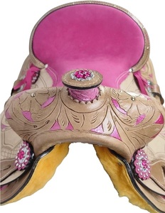 Selles de course occidentales et anglaises en cuir véritable de qualité supérieure pour l'équitation - Product Image 2
