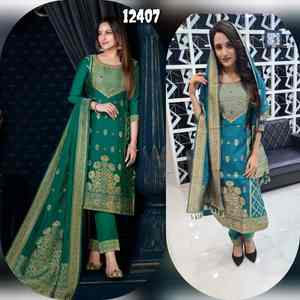 Vêtements ethniques attrayants Meilleur pantalon Kurti en tissu pur organza avec Dupatta et fournisseur de travail manuel d'Inde - Product Image 6