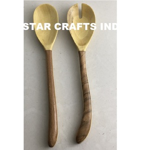 ชุดสลัดไม้ตกแต่งบ้านและห้องครัวทำจากไม้สลัดมือชุดเสิร์ฟสลัดขนาดพิเศษ - Product Image 2