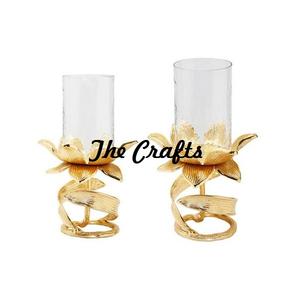 Set Of Two Different Size <b>Candle</b> Holder In Iron <b>Gold</b> And Black Color <b>Candle</b> Holder For Home Decor Accessories - Product Image 5