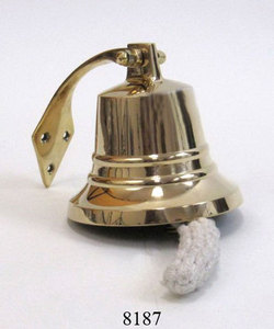 Soporte de latón náutico Campana de barco Exportador Artesanías de metal Campanas de barco de latón modernas Campana de metal montada en la pared al por mayor - Product Image 4