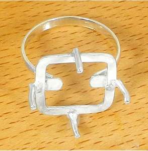 Professionnel 925 Sterling Silver DIY Anneau De Forme Carrée 4mm-25mm Plaqué DIY Collet Montage Réglage En Gros 6mm 20mm 12mm - Product Image 6