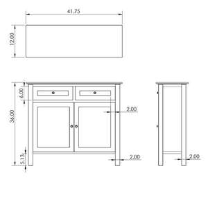 Mueble de Salón Moderno de Madera Maciza con 2 Cajones y 2 Puertas, Cajón de Madera Reciclada para Muebles de Hogar, Hotel, Interior y Exterior - Product Image 4