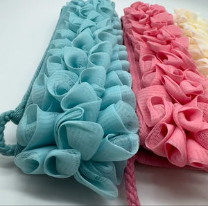 MIA MED Durable Nylon <b>Back</b> Strap Floral Flower <b>Bath</b> <b>Brush</b> Body Scrubbing Cleansing Belt Long Mesh Shower Exfoliation Body - Product Image 4