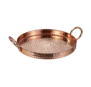 Bandeja de cobre rectangular/redonda con asa, diseño brillante, bandeja de cobre para almacenamiento, precio superior - Product Image 2