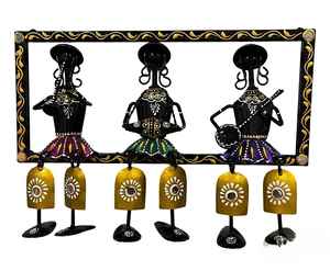 Juego colgante de pared de músico de hierro Multicolor Rajasthani, pieza decorativa para el hogar, oficina, decoración para sala de estar - Product Image 3