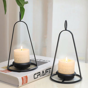 Nuevo candelabro colgante de hierro de Metal de forma única para decoración de jardín al aire libre con revestimiento negro mate - Product Image 1