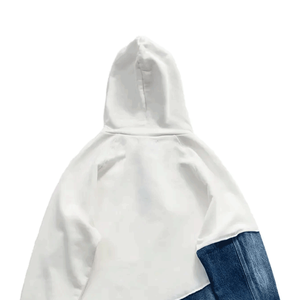 Vente en gros de sweats à capuche personnalisés en jean pour hommes avec logo brodé en 3D pour les vêtements d'été et d'hiver - Product Image 6