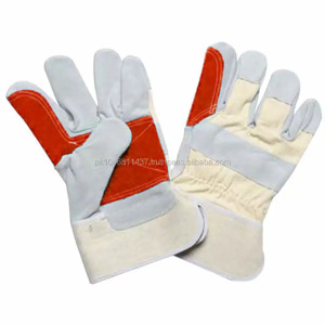 Guantes DE SEGURIDAD DE TRABAJO DE doble palma dividida de piel de vaca Guantes de trabajo de aparejo canadiense de cuero de alto rendimiento para protección de manos - Product Image 6