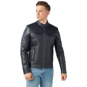 Veste en cuir pour homme 2025 ou style moto printemps automne en cuir naturel coupe ajustée veste de motard vestes en cuir personnalisées - Product Image 4