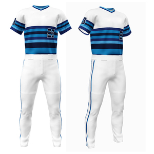 Uniforme de baseball unisexe complet, maillot et pantalon, imprimé en polyester respirant en maille pour l'entraînement d'équipe et les vêtements de sport de baseball - Product Image 1