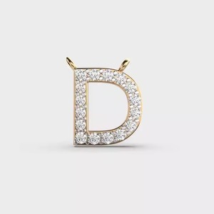 Ouvert "D" forme véritable Moissanite hommes Hip Hop pendentif diamant chaîne à la main platine perle or Moissanite pendentifs breloques - Product Image 4