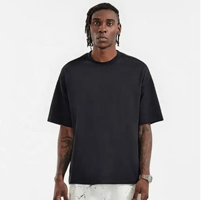 T-shirts pour hommes en coton 100% de haute qualité, coupe ample, poids lourd, impression personnalisée, broderie sur mesure - Product Image 5