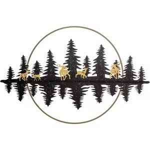 Decoración de pared de Metal negro moderno para pájaros de amor, patrón de hoja de árbol, sala de estar, dormitorio, inauguración de la casa, arte de pared de vacaciones de Navidad - Product Image 5