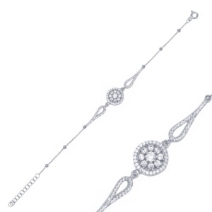 Round Shape Zircon Stone Trendy <b>Charm</b> Women Bracelet Turkish Handmade Wholesale 925 Sterling Silver Jewelry - Product Image 5