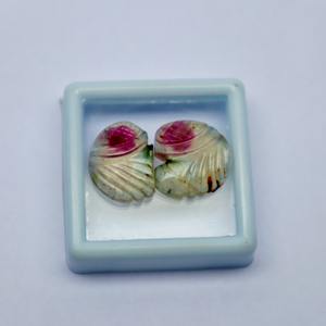 Par de tallado de turmalina Natural de calidad superior, piedras preciosas sueltas de turmalina rara para la fabricación de joyas - Product Image 4