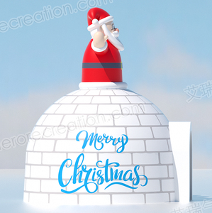Carpa Inflable de Navidad con Forma de Iglú, Carpa Gigante Inflable con Forma de Domo Navideño, Cueva Inflable de Santa Claus - Product Image 5