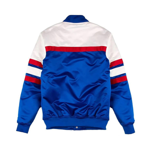 Chaqueta Bomber Satinada con Cremallera y Estampado Personalizado de Alta Calidad al por Mayor, Chaqueta Universitaria Unisex de Poliéster para Invierno, Estilo Letterman, Frente Sólido - Product Image 2