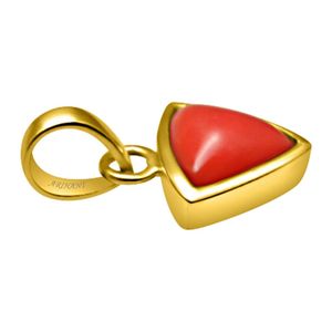 Colgante Triangular de Coral (Moonga) con Engaste de Ashtdhatu Fino, 4.25-12.25 Ratti, Gema Natural y Certificada con Significación Astrológica - Product Image 3