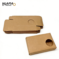Boîte à savon en papier kraft écologique avec fenêtre circulaire, emballage recyclable pour savon artisanal, spécialités de magasins d'alimentation hors ligne