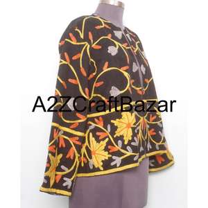 Veste d'hiver en non-tissé brodée à la main pour femmes, longueur régulière, avec des caractéristiques écologiques et une doublure en coton - Product Image 4