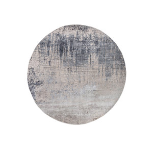 Alfombra Kavi Gris y Negra, Tejida a Mano con Lana, Bambú y Seda, Diseño de Teoría del Caos, Abstracta, Afelpada, para el Hogar, Pasillo, Modelo Rectangular Esk-9014 - Product Image 1