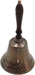 Brass Santa <b>Bell</b> Best Finishing Designs Christmas Brass Metal <b>Bell</b> With Wooden Handle Design - Product Image 5