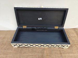 Exquisita caja de incrustaciones de hueso y fregona hecha a mano para almacenamiento de lujo elegante organizador de joyas para casas de diseño Tradebyd - Product Image 3